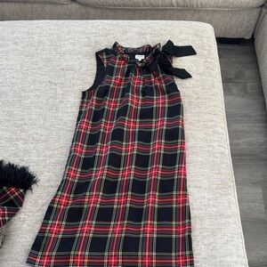 J. Crew Black and Red Plaid Mini Dress